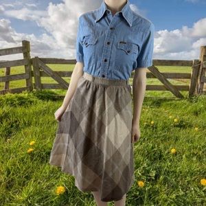 🤎 Vintage 40s Long Plaid Skirt Size S 🤎